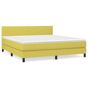 Κρεβάτι Boxspring με Στρώμα Πράσινο 160x200 εκ.Υφασμάτινο