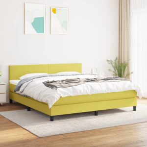 Κρεβάτι Boxspring με Στρώμα Πράσινο 160x200 εκ.Υφασμάτινο