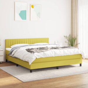 Κρεβάτι Boxspring με Στρώμα Πράσινο 160x200 εκ.Υφασμάτινο