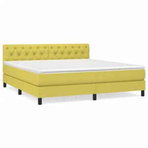 Κρεβάτι Boxspring με Στρώμα Πράσινο 160x200 εκ.Υφασμάτινο