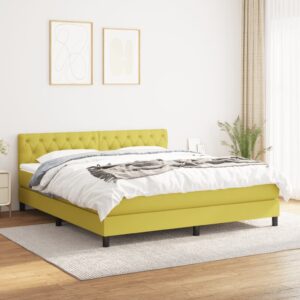 Κρεβάτι Boxspring με Στρώμα Πράσινο 160x200 εκ.Υφασμάτινο