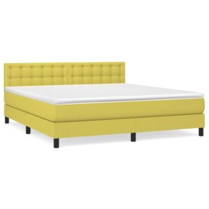 Κρεβάτι Boxspring με Στρώμα Πράσινο 160x200 εκ.Υφασμάτινο