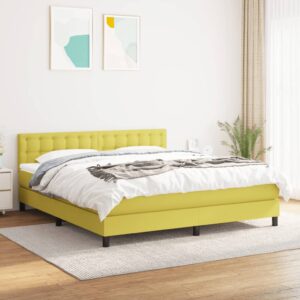 Κρεβάτι Boxspring με Στρώμα Πράσινο 160x200 εκ.Υφασμάτινο