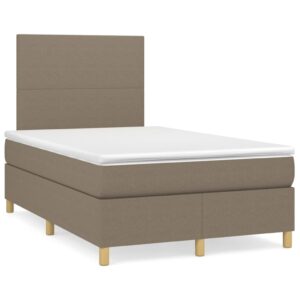 Κρεβάτι Boxspring με Στρώμα Taupe 120x200 εκ. Υφασμάτινο