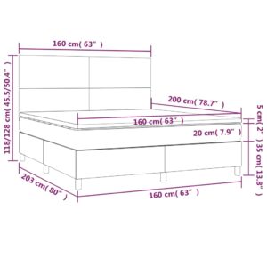 Κρεβάτι Boxspring με Στρώμα Καφέ 160x200εκ. από Συνθετικό Δέρμα