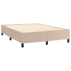 Κρεβάτι Boxspring με Στρώμα Καπουτσίνο 140x200εκ.από Συνθ.Δέρμα