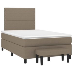 Κρεβάτι Boxspring με Στρώμα Taupe 120x200 εκ. Υφασμάτινο