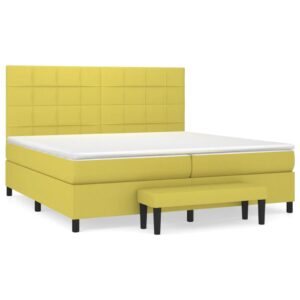 Κρεβάτι Boxspring με Στρώμα Αν. Πράσινο 200x200 εκ. Υφασμάτινο