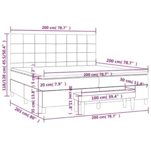 Κρεβάτι Boxspring με Στρώμα Αν. Πράσινο 200x200 εκ. Υφασμάτινο