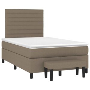 Κρεβάτι Boxspring με Στρώμα Taupe 120x200 εκ. Υφασμάτινο