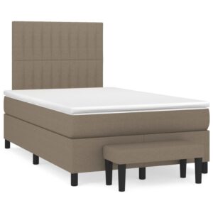 Κρεβάτι Boxspring με Στρώμα Taupe 120x200 εκ. Υφασμάτινο