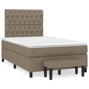 Κρεβάτι Boxspring με Στρώμα Taupe 120x200 εκ. Υφασμάτινο