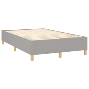 Κρεβάτι Boxspring με Στρώμα Ανοιχτό Γκρι 120x200 εκ. Υφασμάτινο