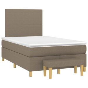 Κρεβάτι Boxspring με Στρώμα Taupe 120x200 εκ. Υφασμάτινο