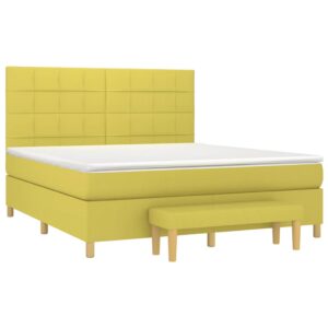 Κρεβάτι Boxspring με Στρώμα Αν. Πράσινο 180x200εκ Υφασμάτινο