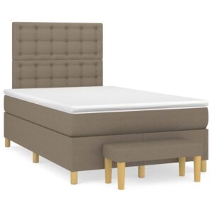 Κρεβάτι Boxspring με Στρώμα Taupe 120x200 εκ. Υφασμάτινο