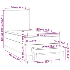 Κρεβάτι Boxspring με Στρώμα Καπουτσίνο 90x200εκ.από Συνθ. Δέρμα