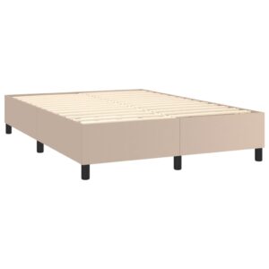 Κρεβάτι Boxspring με Στρώμα Καπουτσίνο 140x200εκ.από Συνθ.Δέρμα