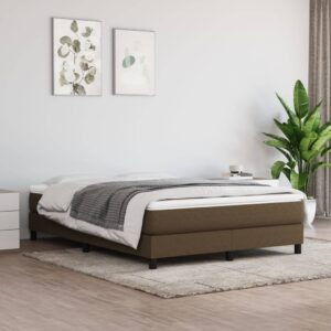 Κρεβάτι Boxspring με Στρώμα Σκούρο Καφέ 160x200 εκ Υφασμάτινο