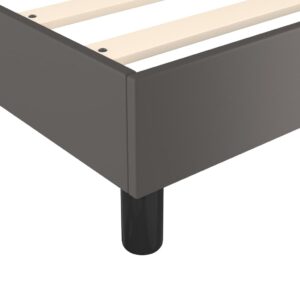 Κρεβάτι Boxspring με Στρώμα Γκρι 120x200εκ. από Συνθετικό Δέρμα