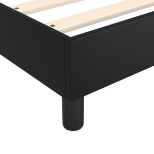 Κρεβάτι Boxspring με Στρώμα Μαύρο 200x200 εκ. Συνθετικό Δέρμα