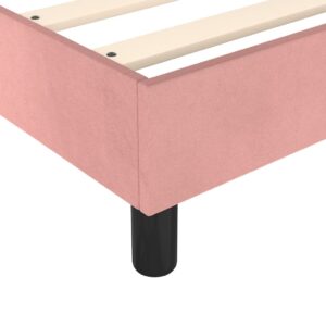 Κρεβάτι Boxspring με Στρώμα Ροζ 200x200 εκ. Βελούδινο