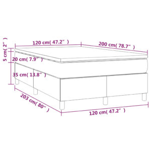 Κρεβάτι Boxspring με Στρώμα Κρεμ 120x200 εκ. Υφασμάτινο