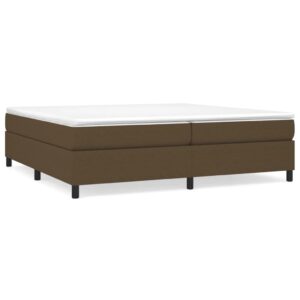 Κρεβάτι Boxspring με Στρώμα Σκούρο Καφέ 200x200 εκ. Υφασμάτινο