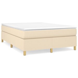 Κρεβάτι Boxspring με Στρώμα Κρεμ 140x200 εκ. Υφασμάτινο