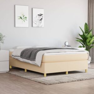 Κρεβάτι Boxspring με Στρώμα Κρεμ 140x200 εκ. Υφασμάτινο