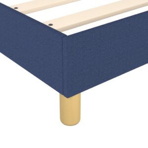 Κρεβάτι Boxspring με Στρώμα Μπλε 200x200 εκ. Υφασμάτινο