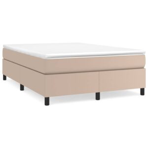 Κρεβάτι Boxspring με Στρώμα Καπουτσίνο 140x200εκ.από Συνθ.Δέρμα