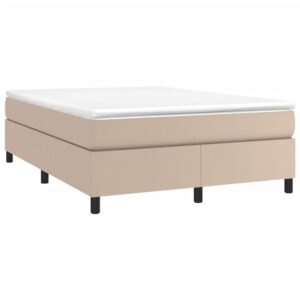 Κρεβάτι Boxspring με Στρώμα Καπουτσίνο 140x200εκ.από Συνθ.Δέρμα