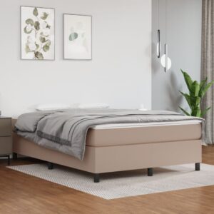 Κρεβάτι Boxspring με Στρώμα Καπουτσίνο 140x200εκ.από Συνθ.Δέρμα