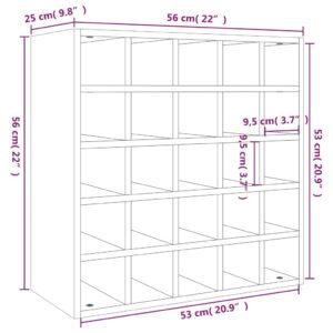 Κάβα Κρασιών 56 x 25 x 56 εκ. από Μασίφ Ξύλο Πεύκου