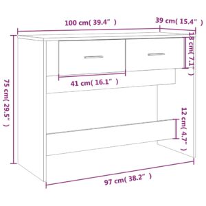 Τραπεζάκι κονσόλα Γκρι Σκυρ. 100x39x75 εκ. Επεξεργασμένο Ξύλο