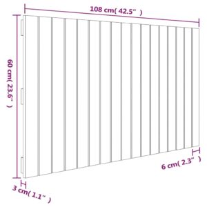 Κεφαλάρι Επιτοίχιο 108 x 3 x 60 εκ. από Μασίφ Ξύλο Πεύκου