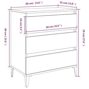 Ντουλάπι Γκρι Σκυροδέματος 60x35x70 εκ. Επεξεργασμένο Ξύλο