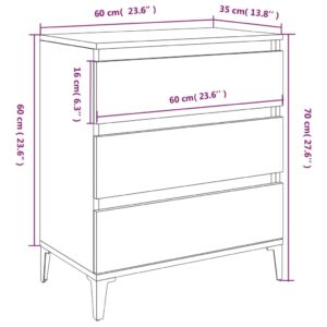 Μπουφές Καφέ Δρυς 60x35x70 εκ. από Επεξεργασμένο Ξύλο