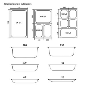 Λεκάνες Gastronorm 12 τεμ. GN 1/6 100 χιλ. Ανοξείδωτο Ατσάλι