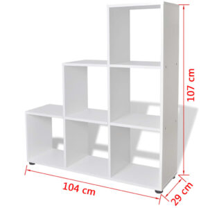 242552  Staircase Bookcase/Display Shelf 107 cm White