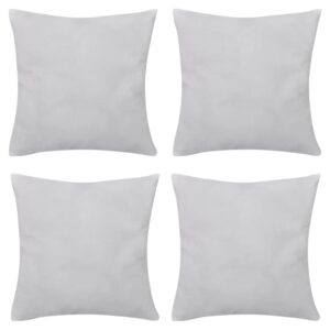 130901 4 White Cushion Covers Cotton 40 x 40 cm