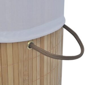 242723  Bamboo Laundry Bin Round Natural