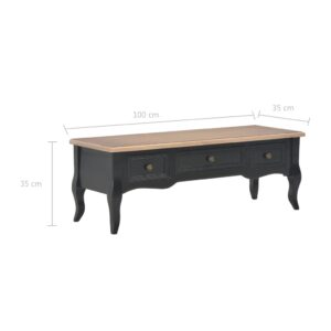 280051  TV Cabinet Black 100x35x35 cm Wood