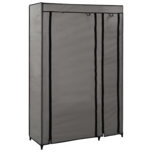 282425  Folding Wardrobes 2 pcs Grey 110x45x175 cm Fabric