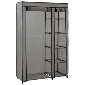 282425  Folding Wardrobes 2 pcs Grey 110x45x175 cm Fabric