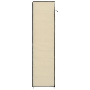 282433  Shoe Cabinet with Cover Cream 115x28x110 cm Fabric