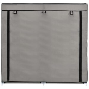 282434  Shoe Cabinet with Cover Grey 115x28x110 cm Fabric