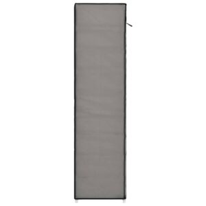 282434  Shoe Cabinet with Cover Grey 115x28x110 cm Fabric