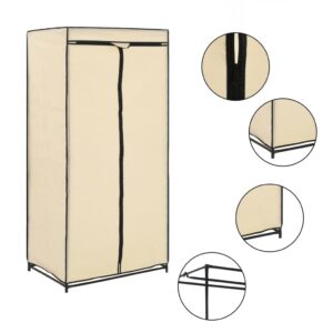 282443  Wardrobes 2 pcs Cream 75x50x160 cm